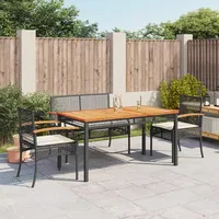 IKAYAA Rattan Gartenmöbel Essgruppe, Garten Sitzgruppe 4 Personen, Terrassenmöbel Balkongarnitur, Rattan Gartenmöbel aus 2X Gartensessel, 1x Tisch, 1x Gartenbank, für Balkon, Garten und Terrasse,