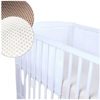 BabyLux Bettumrandung BabyLux Nestchen AIR Babybett Bettumrandung Umrandung Atmungsaktiv, Weiß_2x150cm