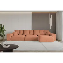 altdecor Ecksofa Velours mit Schlaffunktion 2-Sitzer Koralle