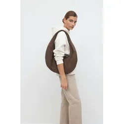 Gina Tricot - Fake suede circle bag - Umhängetaschen - Braun - ONESIZE - Dame - Braun - ONESIZE