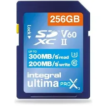 Integral 256GB V60 Bis zu 300MB/s Lese- und 200MB/s Schreibgeschwindigkeit SDXC Professional High Speed Speicherkarte