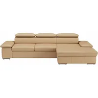 sit&more Ecksofa SIT & MORE "Valantine L-Form, B: 286 cm", braun (cappuccino), B:286cm H:73cm T:174cm, NaturLEDER;Spannstoff, Sofas, Ecksofa, mit Arm- & Kopfteilverstellung, optional mit Bettfunktion