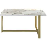Asir Couchtisch Merideths- 45x92 cm gold/weiß - Weiß/Gold