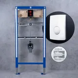 neeos VWTB Urinal Vorwandelement H: 112 cm, FP20 Betätigungsplatte in weiß & Montagezubehör, 90668+16064WH#SET,