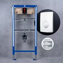 neeos VWTB Urinal Vorwandelement H: 112 cm, FP20 Betätigungsplatte in weiß & Montagezubehör, 90668+16064WH#SET,