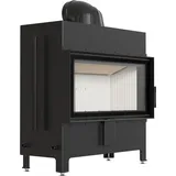 Kamineinsatz aus Stahl KRATKI LUCY 16 kW Ø 200 mit Türfeder - Schwarz
