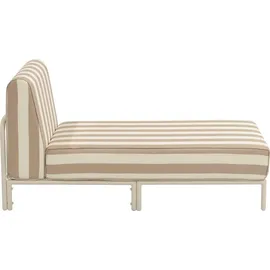 Oviala Gestreifte Chaiselongue modulare Gartenmöbel beige