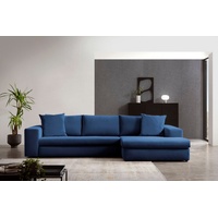 andas Ecksofa »SLEETLAND XXL in Samtvelours oder Vintage-Leder-Optik«, blau