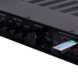 liston12 Hifi Receiver Bluetooth USB SD MP3 Verstärker Fernbedienung 2x Mikrofoneingang FM Radiotuner