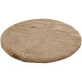 Kayoom Badematte »Rabbit«, Höhe 22 mm, rutschhemmend beschichtet, fußbodenheizungsgeeignet, weiche Kaninchenfell Haptik, Badezimmer, Kinderzimmer, Schlafzimmer, Beige Ø 100cm rund