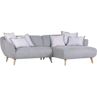 GUTMANN FACTORY Ecksofa - Mikrofaser - 285 x 175 cm - mit 6 Kissen in creme