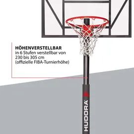 Hudora Basketballständer Competition Pro Schwarz 230 - 305 cm