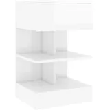 vidaXL Nachtschrank NA 40 x 35 x 65 cm Hochglanz-Weiß