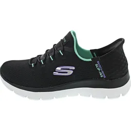 SKECHERS Summits - Diamond Dream blackmesh turquoise purple trim 41