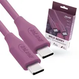 InLine USB 2.0 Kabel, USB-C Schnellladekabel 100W, Wild Berry 2m Kabel USB & Lightning USB 2.0
