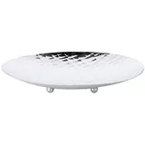 Edzard Teller Leonora (Durchmesser 30 cm, Höhe 4,5 cm), Edelstahl,hochglanzpoliert, gemustert