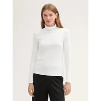 Tom Tailor Langarmshirt Langarmshirt mit Rollkragen weiß XXL