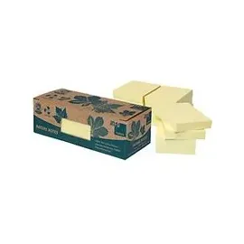 Info Haftnotizen, recycling Papier, 50 x 40mm, selbstklebend, 12x 100 Stk. 5653-11box, gelb,