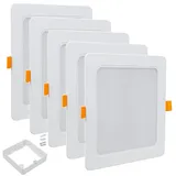 Maclean Brackets Maclean MCE374 S + MCE379 S LED Licht-Panel Einbaustrahler Set Deckenstrahler Deckenspot Deckenleuchte Decken-Strahler Einbauleuchte (5-er Pack 18W Einbaustrahler + Aufputzadapter, Eckig)
