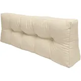 Beautissu Palettenkissen 120 x 40 x 10 cm beige 1 St.