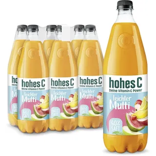 hohes C leichter Multi (6 x 1l), 60% Fruchtsaft, Multivitaminsaft, Vitamin C, ohne Zuckerzusatz laut Gesetz, vegan