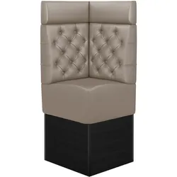 Gastro Eckbank | Taupe | B:H 60 x 158 cm | Chesterfield | Leder | Bistro Eckbank