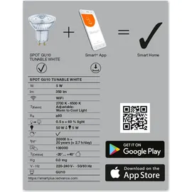LEDVANCE SMART+ WiFi SPOT Tunable White GU10 5 W