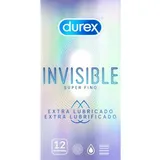 DUREX Invisible Extra Lubricated hauchdünne Kondome mit Gleitmittelbeschichtung Durex Invisible (12 uds)