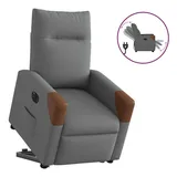 vidaXL Relaxsessel mit Aufstehhilfe Elektrisch Dunkelgrau Stoff