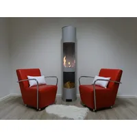 SRM Design Ethanol & Gelkamin Gel Kamin Modell Hightower XL Silber mit Holzfach