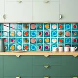 Fliesenaufkleber 20x20 cm Bunt Klebefliesen Küchenrückwand Folie Selbstklebende Fliesen Fliesenaufkleber Küche Badezimmer Fliesenfolie Vinyl Selbstklebend Wasserdicht(10PCS)