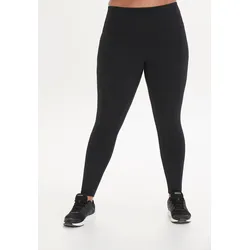 Trainingstights Q BY ENDURANCE "Lucy", Damen, Gr. 44, EURO-Größen, schwarz, 72% Polyamid, 28% Elasthan, unifarben, feminin, lang, Hosen, mit hohem Bund