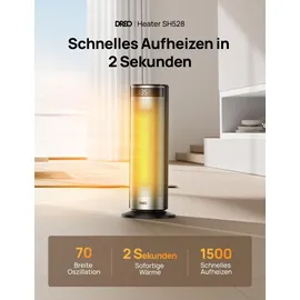 DREO Solaris 628 Elektroheizstrahler 1,5 kW schwarz