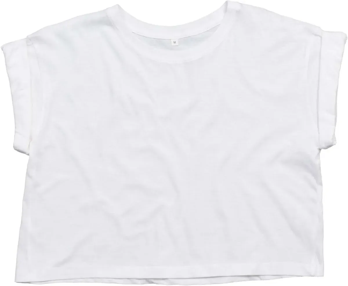 Mantis Damen Crop Top T-Shirt M96 white XS