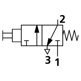 Riegler 3/2-Miniventil, manuell, Druckknopf, NC, monostabil, 4mm seitl.