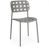 Bizzotto Gartenstuhl Clover 4er-Set aus Metall, Grau, Stapelbar grau