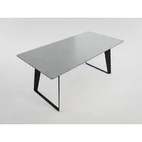 Magnolia home Esszimmertisch FLORINT 180x90cm graue Keramikplatte schwarze Design-Tischkufen