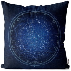 Kissenbezug, VOID (1 Stück), Astrologie Sternbild Sternbildkarte sterne astrologie astronomie horo bunt 60 cm x 60 cm