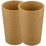 Koziol Connect Cup L Becher 350ml, 2-teilig, nature wood