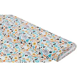 Baumwolljersey "Grafische Tiere" mit Elasthan, hellblau-color
