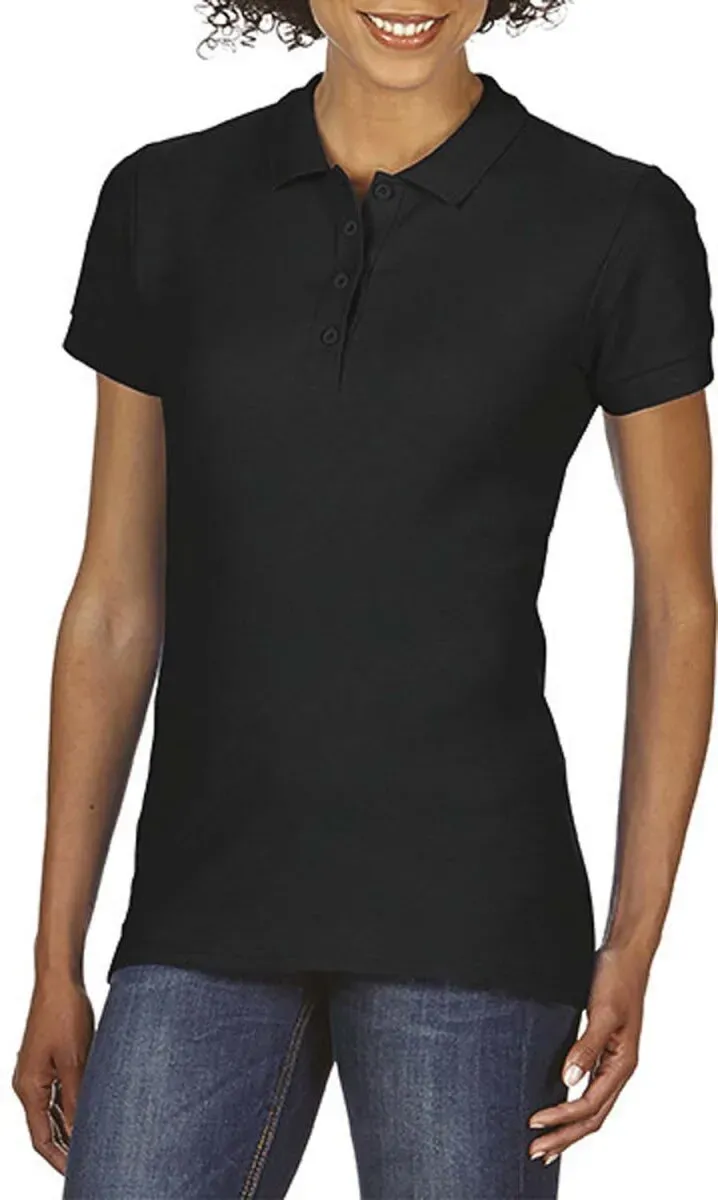 Gildan Damen Softstyle Double Piqué Polo 64800L black XXL