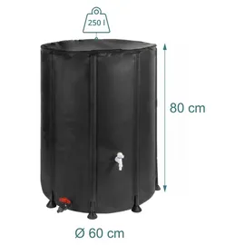 Relaxdays Regentonne 250 l schwarz