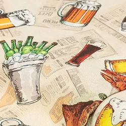 Dekostoff "Bier & Co.", natur-color