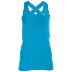 Sporttop WINSHAPE "Tanktop WVR32", Damen, Gr. XS, blau (türkis), 90% Baumwolle, 10% Elasthan, Rundhals, ohne Ärmel, Tops, Drop Back Design