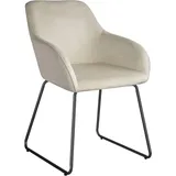 Tectake tectake® Esszimmerstuhl, Jeane, Samtoptik, durchgehende Lehne, 57 x 61 x 85,5 cm, Belastbarkeit 120 kg