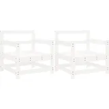 vidaXL Gartenstuhl 70 x 62 x 70,5 cm weiß 2 St.