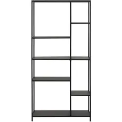 Designer-Bücherschrank L79,5cm schwarzes Metall PODIUM