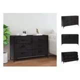 vidaXL Sideboard Schwarz 110x35x70 cm Massivholz Kiefer