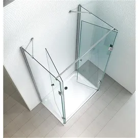 Glaszentrum Hagen Ares U-Duschkabine mit Drehtür rechts 80 x 195 cm  Ares U-Duschkabine Silber/Transparent