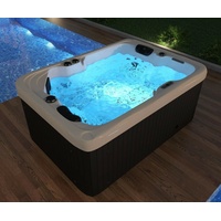 Outdoor Whirlpool mit Heizung LED Ozon Hot Tub Spa für 2 Personen 195x135 WPC
